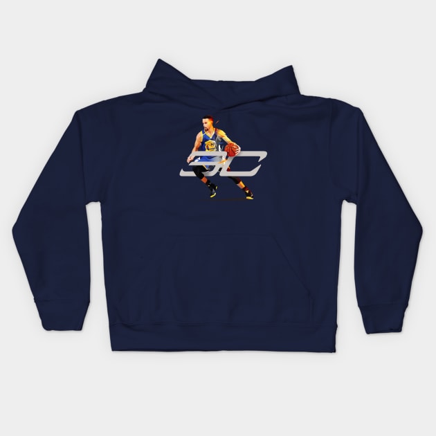 Curry Low Poly Kids Hoodie by pxl_g